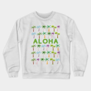 Aloha - Palm Tree Pattern Design Hawaii Lovers Crewneck Sweatshirt